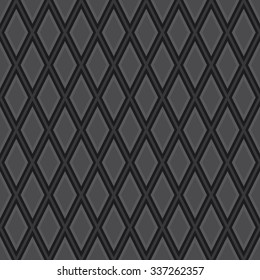 Seamless dark gray outline rhombic pattern vector