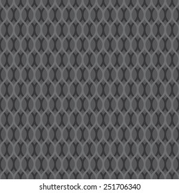 Seamless dark gray overlapping woven pattern vector