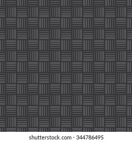 Seamless dark gray squares with stripes pattern vector.