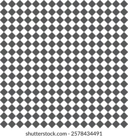 Seamless Dark Gray and White Checkered Diamond Pattern