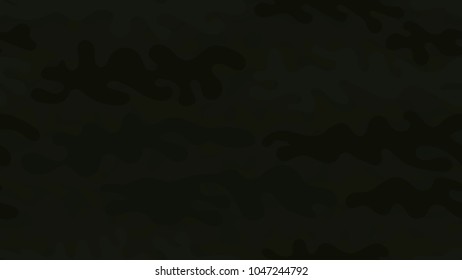 Seamless dark green camouflage pattern. Repeating military clothing texture.