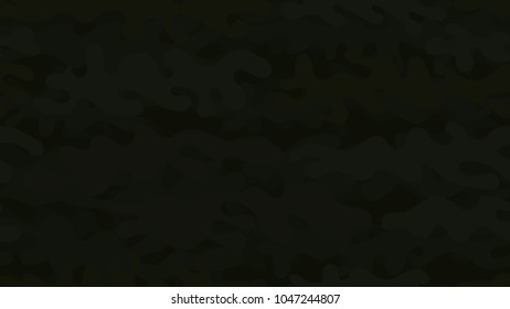 Seamless dark green camouflage pattern. Repeating military clothing texture.
