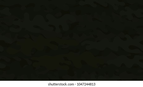 Seamless dark green camouflage pattern. Repeating military clothing texture.