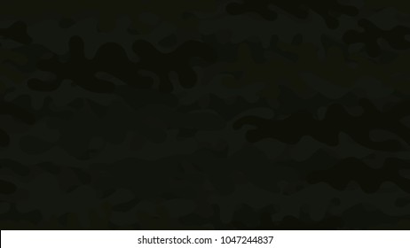 Seamless dark green camouflage pattern. Repeating military clothing texture.