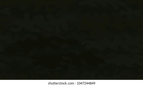 Seamless dark green camouflage pattern. Repeating military clothing texture.