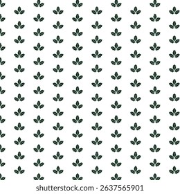 Seamless Dark Green Holly Leaf Pattern with Berries on White Background – Festive Holiday Seasonal Design