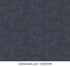 Seamless dark grey floral pattern