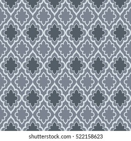 Patrón vectorial oriental gris oscuro sin foco.