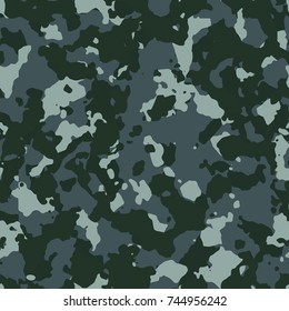 Seamless dark navy blue fashion camouflage pattern vector