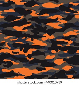 Seamless Dark And Orange Camo Pattern Vector