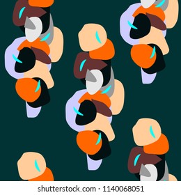 Seamless dark pattern with abstract elements.