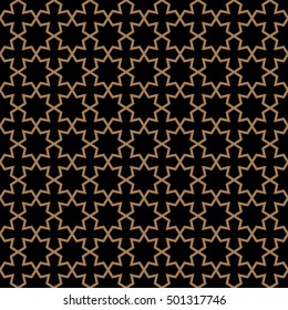 Seamless dark pattern in arabian style with stars.Vector background. Abstract Oriental Wallpaper. Islamic Design. Geometric vector background 