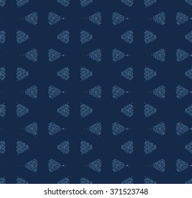 Seamless dark pattern background with triangle elements. Vector background image.