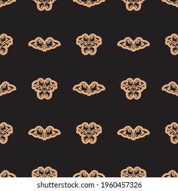 Seamless dark pattern with monograms in the Baroque style. Good for menus, postcards, books, murals and fabrics. Vector illustration.