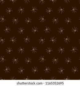 Seamless dark pattern with spiders. Vector illustration. Halloween background.