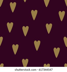 Seamless dark red heart pattern.