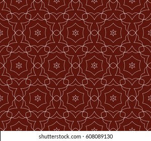Seamless dark red and silver color floral pattern. vector illustration. For design, wallpaper, background fills, fill, card, banner, flyer. Ethnic ornament