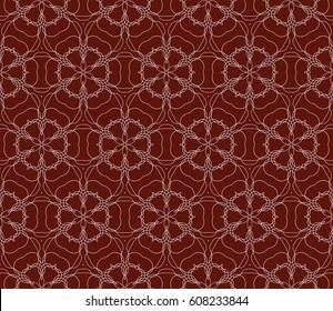 Seamless dark red and silver color floral pattern. vector illustration. For design, wallpaper, background fills, fill, card, banner, flyer. Ethnic ornament