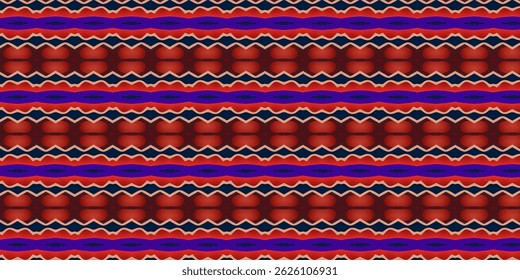 Seamless Dark Retro Pattern – Red and Navy Abstract Waves