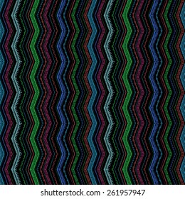 Seamless dark sewing pattern. Hand-drawn seams and stitches. Vector illustration.
