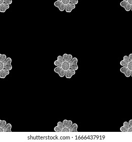 seamless dark vector colored pattern with flowers 