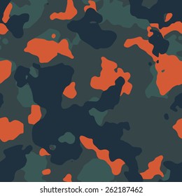 Seamless dark woodland fashion orange pattern vector