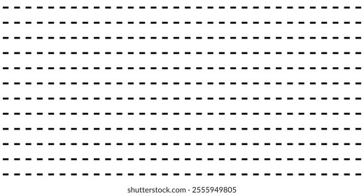 Seamless dashed line pattern. Black and white geometric background.