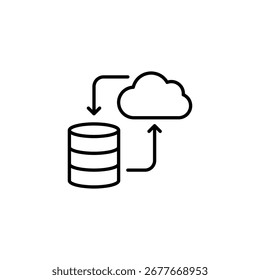 Transferência De Dados Contínua Um Design Linear Simples Que Representa A Comunicação Em Nuvem E O Banco De Dados