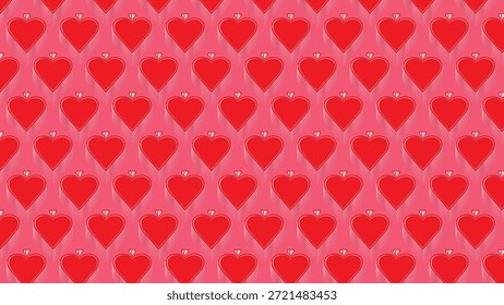 Seamless Valentine’s Day pattern with classic red hearts arranged in a clean repeating layout. Ideal for traditional love-themed designs, cards, and festive backgrounds.