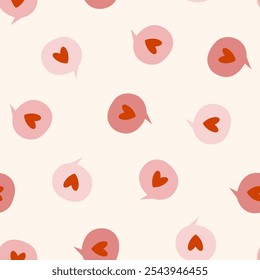 Seamless Valentine’s Day pattern with message windows and hearts. Pattern with colorful chat windows about love on a light background. Hearts, love, messages, letters, chat window. Gentle print