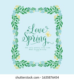 Seamless Decor of leaf and floral frame, for modern love spring card design. Vector