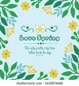 Seamless Decor of leaf and floral frame, for modern love spring card design. Vector