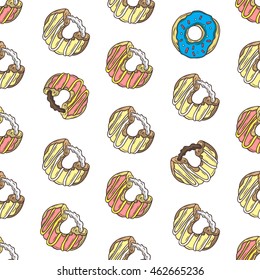 Seamless decor pattern of donuts.