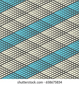 Seamless Decor Wallpaper. Abstract Damask Texture. Vector Rhombus Background