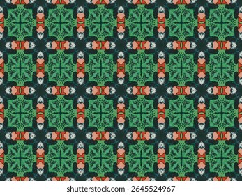 Seamless Decoration Template Digital Graphic Symmetric Perspective Interior Geometric Design Tile Luxury Texture Endless Textile Visual Cloth Fabric Wallpaper Art Shape Fashion Background Pattern.