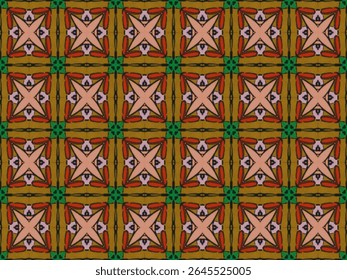 Seamless Decoration Template Digital Graphic Symmetric Perspective Interior Geometric Design Tile Luxury Texture Endless Textile Visual Cloth Fabric Wallpaper Art Shape Fashion Background Pattern.