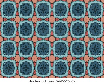 Modelo de Decoração Sem Costura Gráfico Digital Perspectiva Simétrica Interior Geométrica Design Têxtil Luxo Textura Tecido Têxtil Sem Fim Visual Pano Papel de Parede Arte Forma Moda Padrão de Fundo.