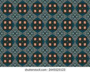 Modelo de Decoração Sem Costura Gráfico Digital Perspectiva Simétrica Interior Geométrica Design Têxtil Luxo Textura Tecido Têxtil Sem Fim Visual Pano Papel de Parede Arte Forma Moda Padrão de Fundo.