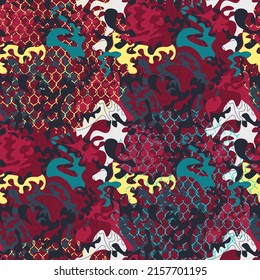 Seamless decorative artwork with unique wave pattern