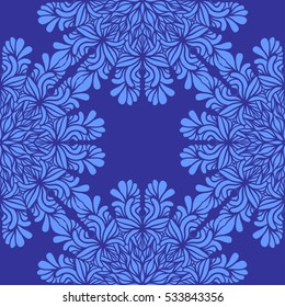 Seamless decorative background with abstract lacy snowflakes. Vector illustration.