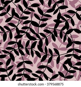 Seamless decorative background with branches and leaves. Print. Cloth design, wallpaper.