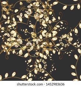 Seamless decorative background. Can be used for cards, invitations, save the date cards and many more. Vector illustration. On white, gray and brown colors. Doodles.
