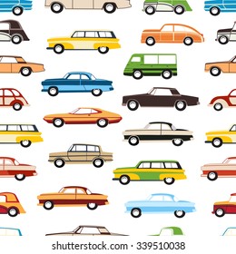 Seamless decorative background of cars