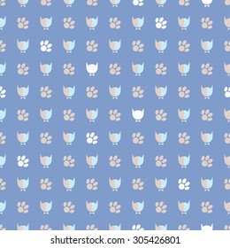 Seamless decorative background with cats