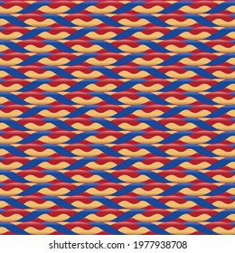 Seamless Decorative Background from colored braided cord. Vector illustration