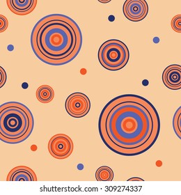 Seamless decorative background with colored circles and dots