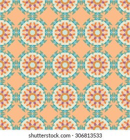 Seamless decorative background with colored mosaic