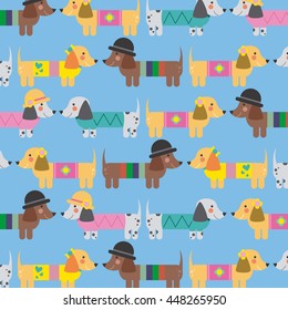 Seamless decorative background with Dachshund