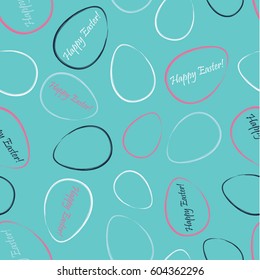 Seamless decorative background with Easter eggs. Print. Cloth design, wallpaper.