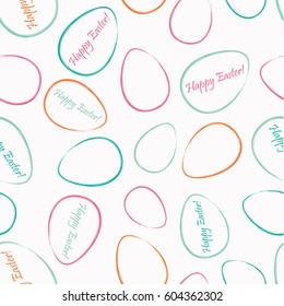 Seamless decorative background with Easter eggs. Print. Cloth design, wallpaper.